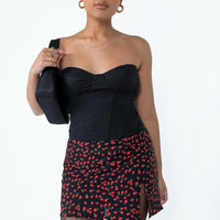 Kerri Mini Skirt Black Floral