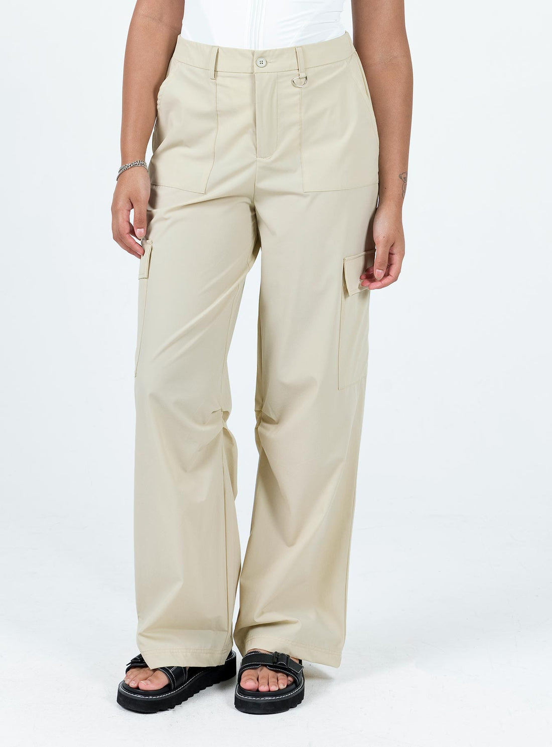 Pegley Nylon Cargo Pants Beige