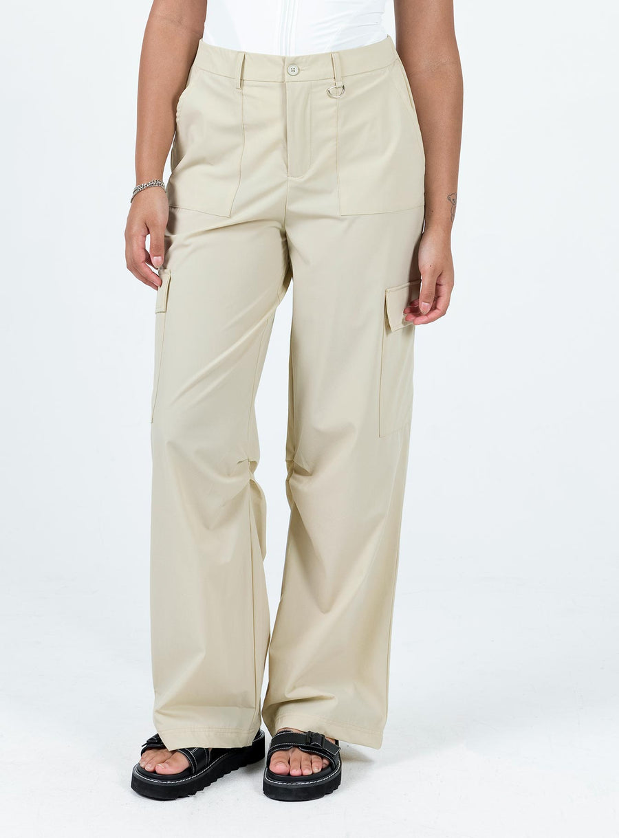 Pegley Nylon Cargo Pants Beige