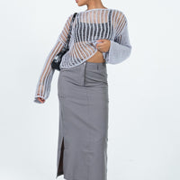 Elderbery Cargo Maxi Skirt Grey