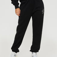 Princess Polly Track Pants Script Black / Ivory