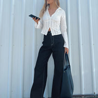 Boorala Wide Leg Jeans Dark Wash Denim