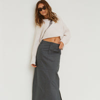 Devine Cargo Maxi Skirt Slate