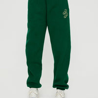 Princess Polly Track Pants Script Green / Ivory