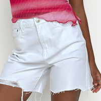 Maggie Denim Shorts White