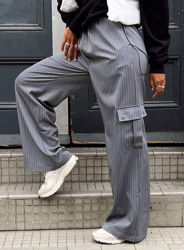 Lista Elastic Pocket Pants Grey Pinstripe