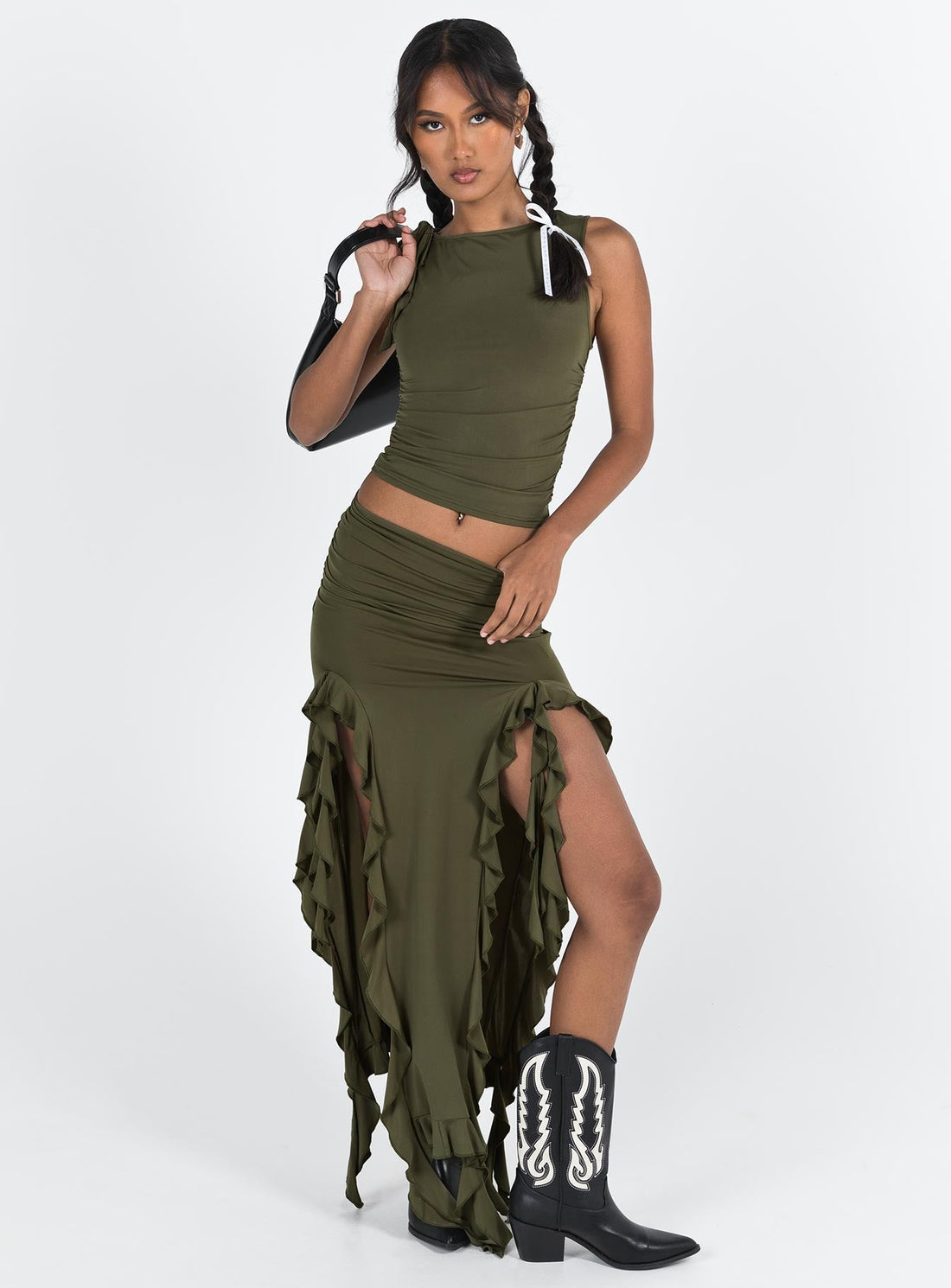 Rendezvous Maxi Skirt Olive