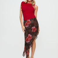 Canaan Asymmetrical Midi Skirt Multi