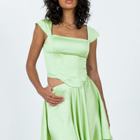 Cornell Satin Mini Skirt Green