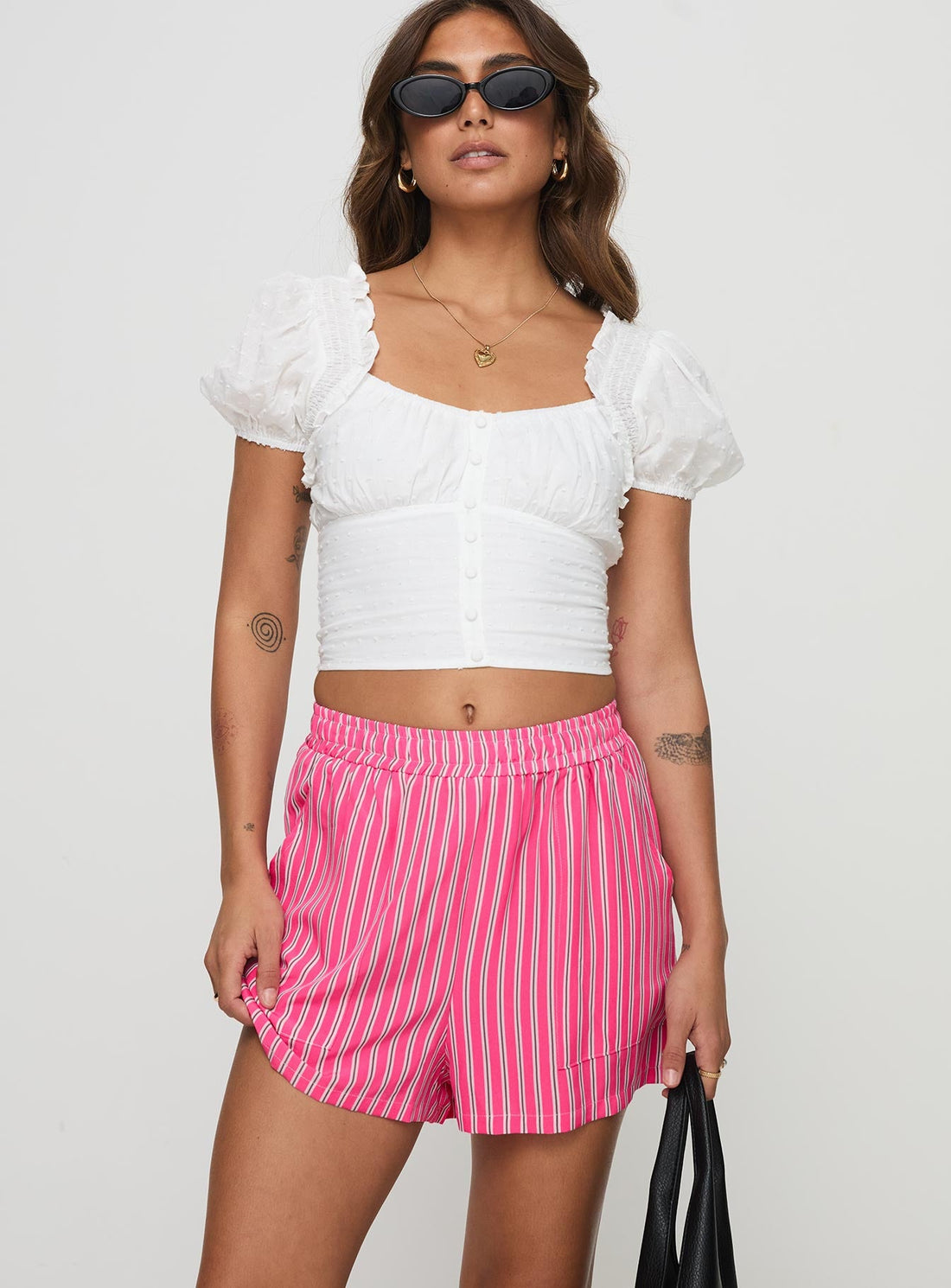 Miragea Shorts Hot Pink Stripe