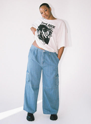 Paige Mid Rise Cargo Jean Denim Curve