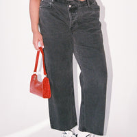 Holly Asymmetric Straight Leg Jean Black Denim Curve