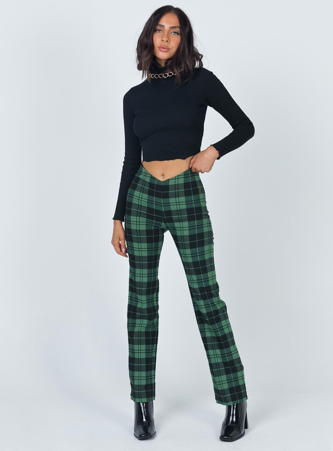 Zara Pant Green Check