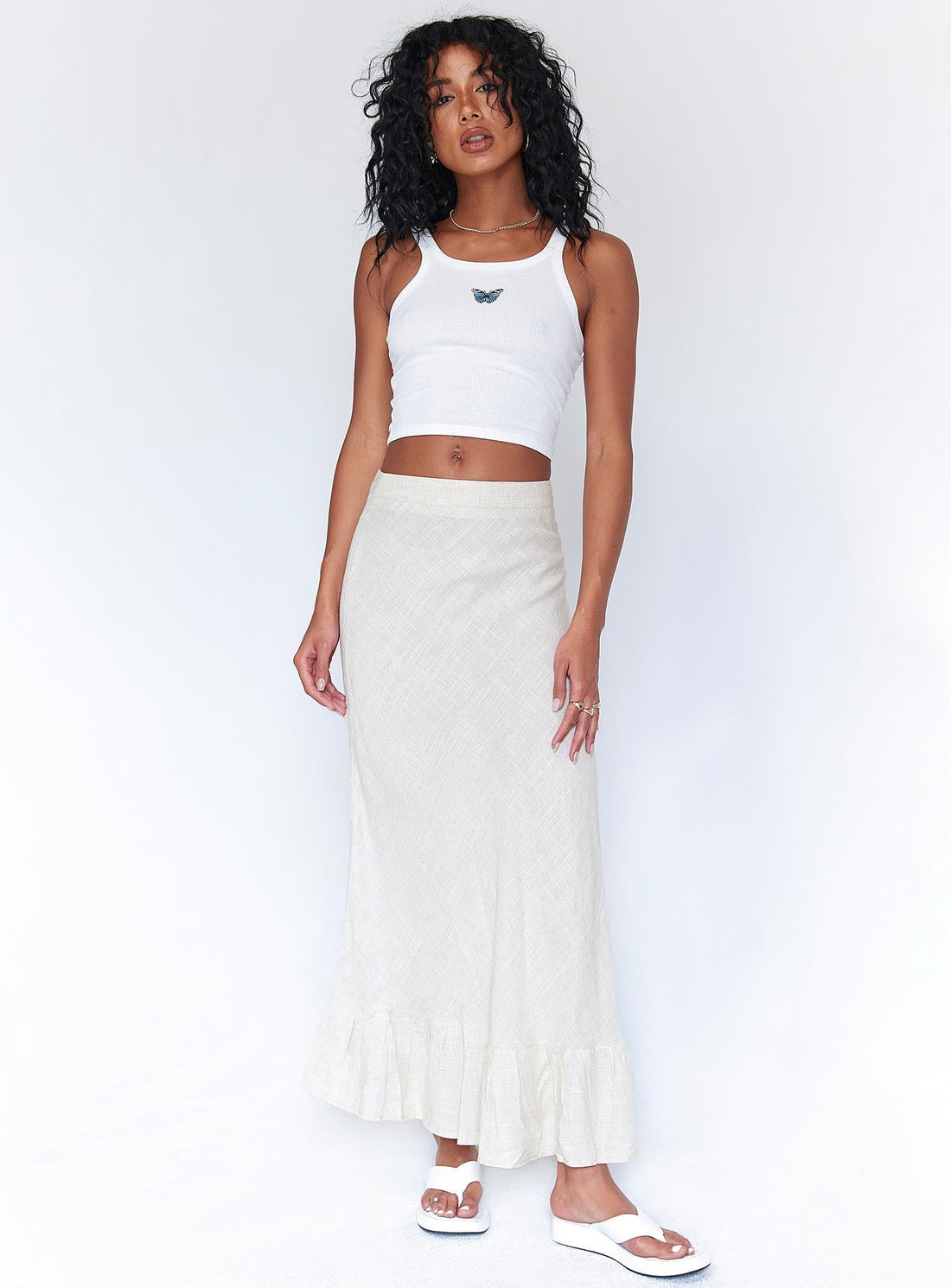 Sally Midi Skirt Beige