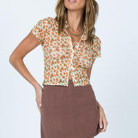 Selby Mini Skirt Brown Eco