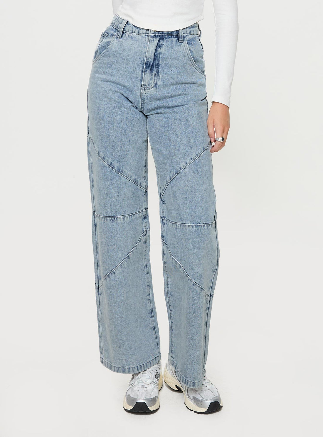Frenta Moto High Waisted Jeans Angel Blue