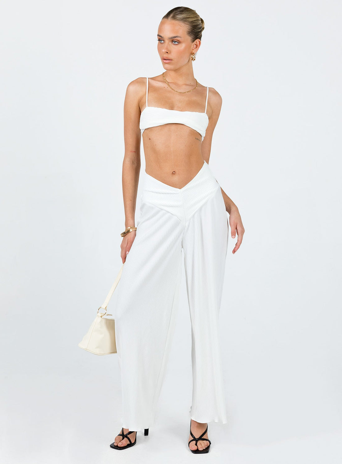 Mathea Plisse Pants Ivory