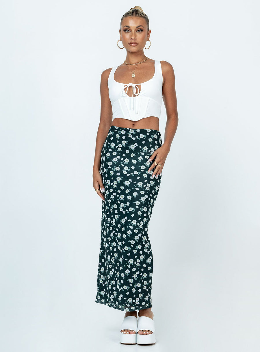 Knox Maxi Skirt Black Floral