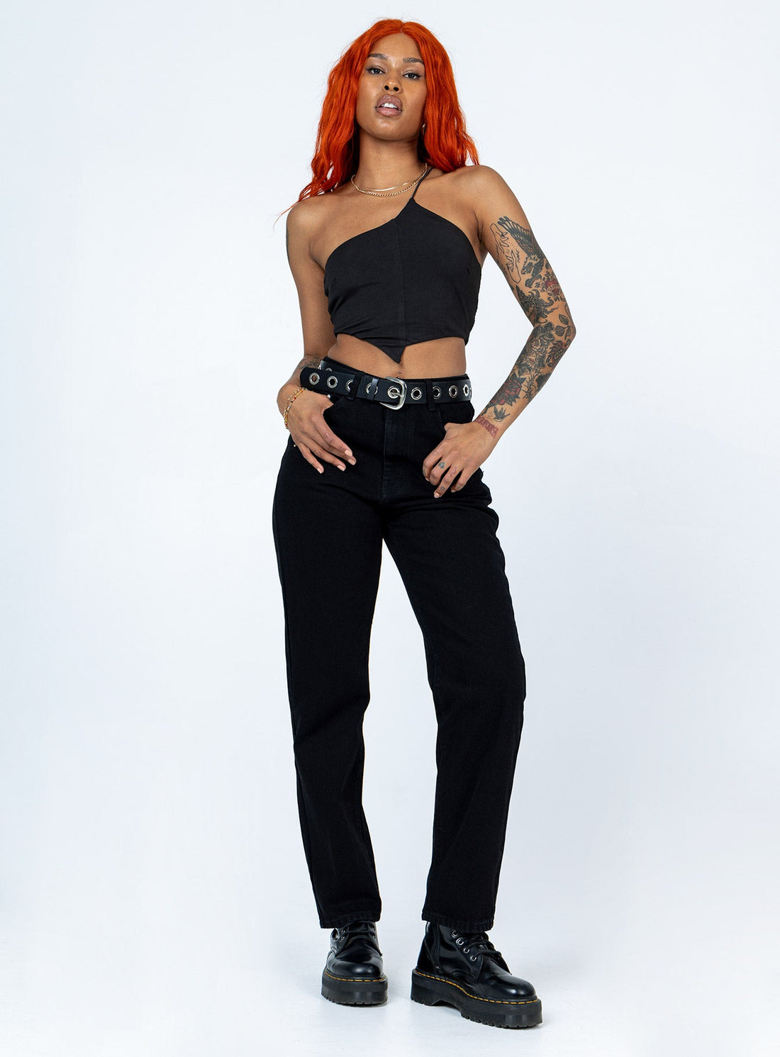 Raquelle Straight Leg Denim Jeans Black