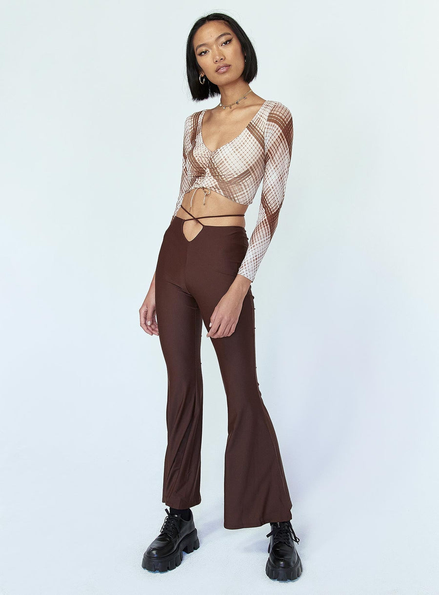 Cooper Tie Waist Pants Brown