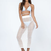 Golda Crochet Maxi Skirt White