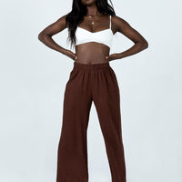 Louis Linen Blend Pants Brown