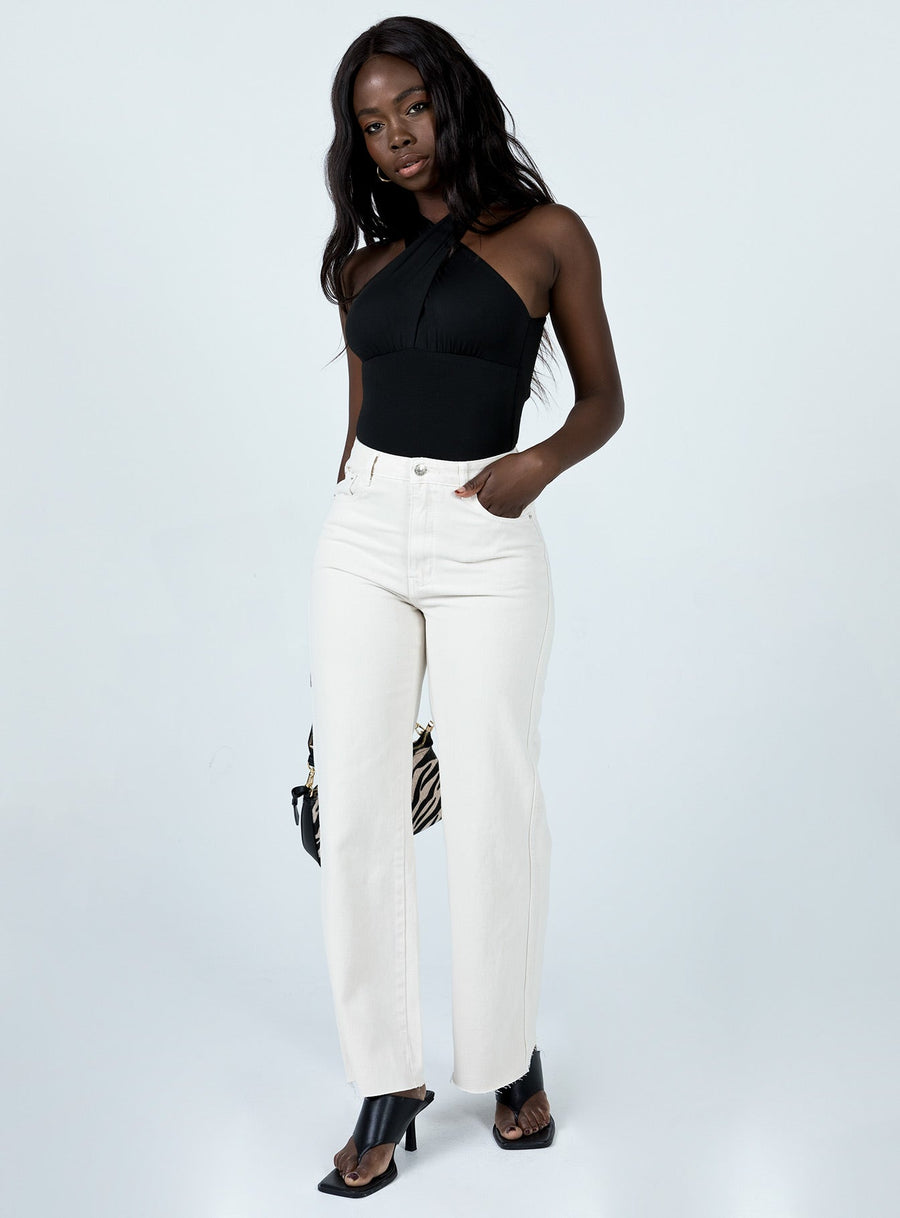 Mamaia Straight Leg Denim Jeans Cream