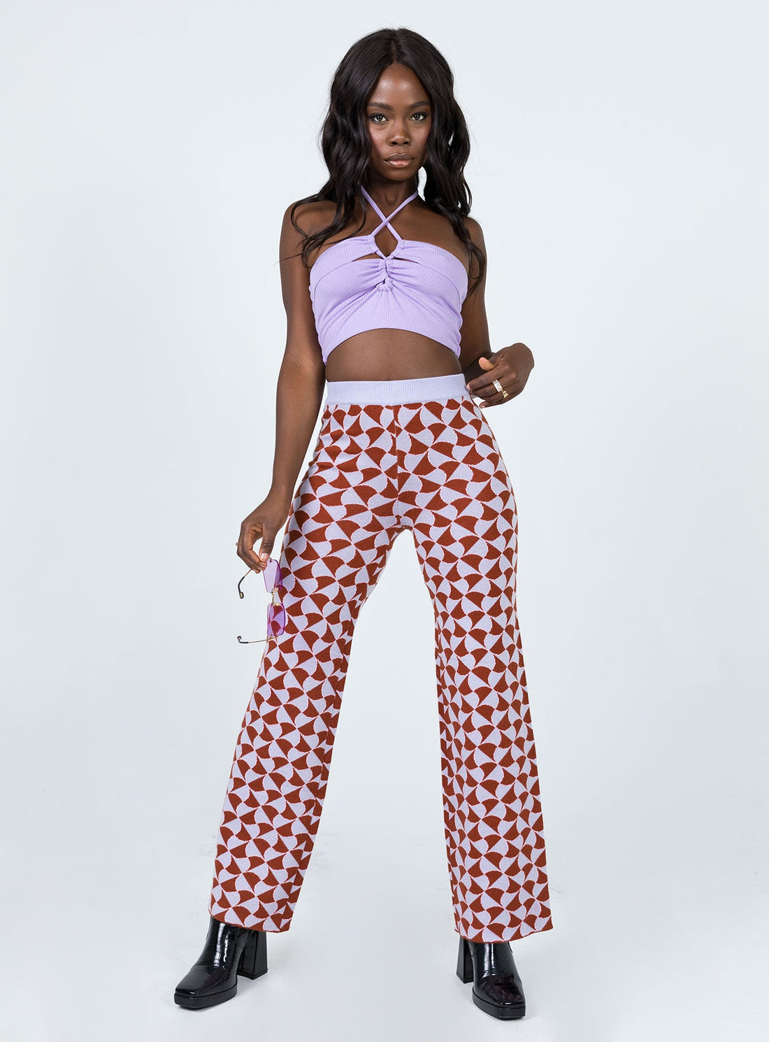 Kirsty Retro Tile Pants Pink