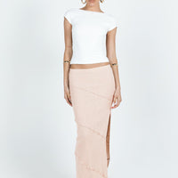 Oscar Split Maxi Skirt Beige