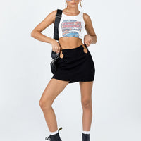 Nina Rib Knit Mini Skirt Black