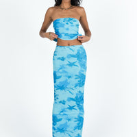 Hillcrest Floral Maxi Skirt Blue