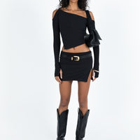 Jalis One Shoulder Set Black