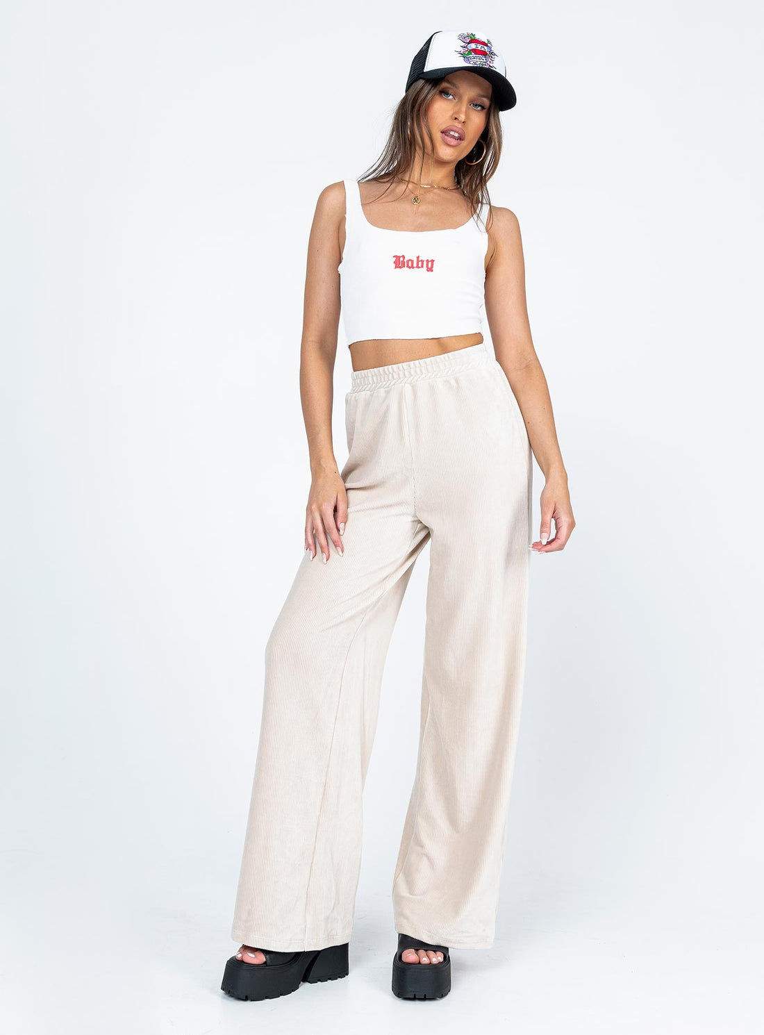 Motel Obeli Trouser Rib Cream