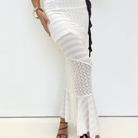 Natoma Lace Bias Cut Maxi Skirt White