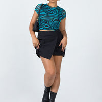 Cole Wrap Mini Skirt Black