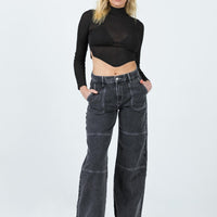 Carlia Mid Rise Jeans Grey
