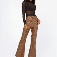 Harvey PU Pants Brown