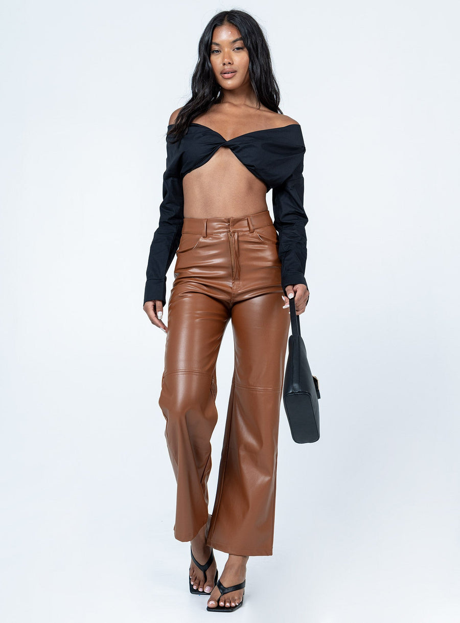 Gemini PU Pants Brown