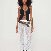 Kastio Crochet Midi Skirt White