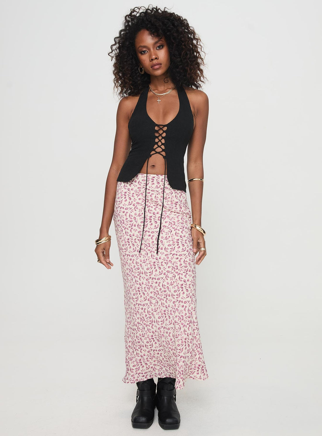 Mariposa Maxi Skirt Beige Floral