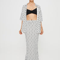 Mercer Linen Blend Maxi Skirt Black / White
