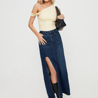 Saige Denim Maxi Skirt Mid Wash