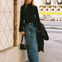 Orillia Denim Midi Skirt Dark Wash