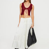 Keira Tiered Maxi Skirt Porcelain