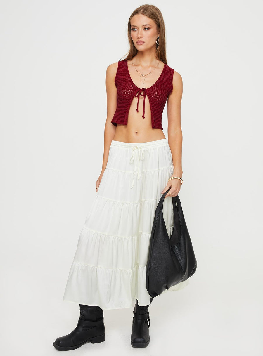 Keira Tiered Maxi Skirt Porcelain