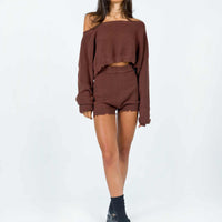 Hazel Knit Shorts Brown