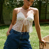 Mika Carpenter Denim Shorts Mid Wash