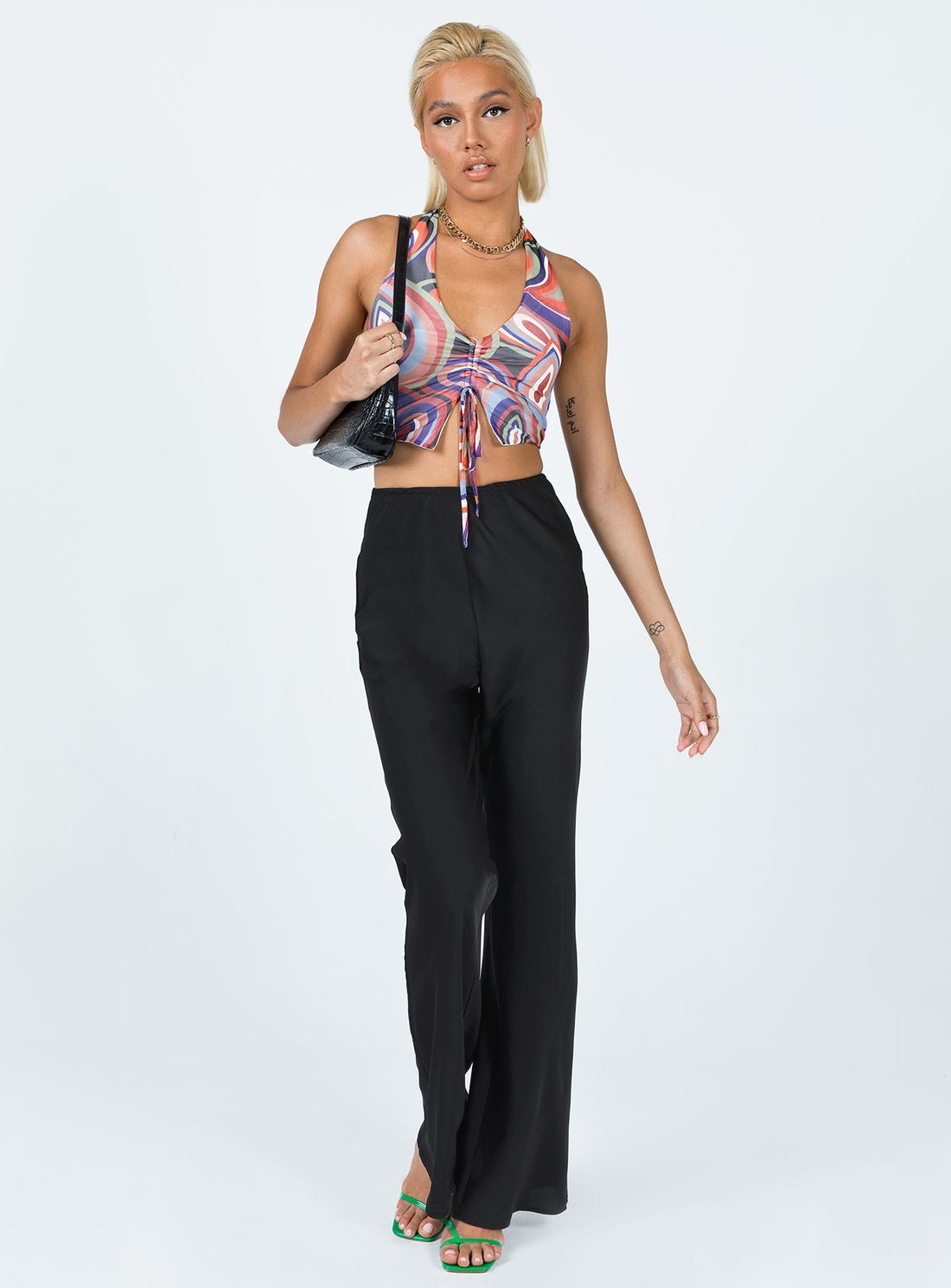 Jhene Satin Pants Black