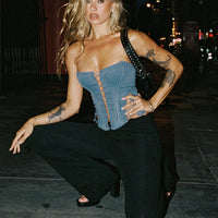 Ruffled Up Flare Pants Black