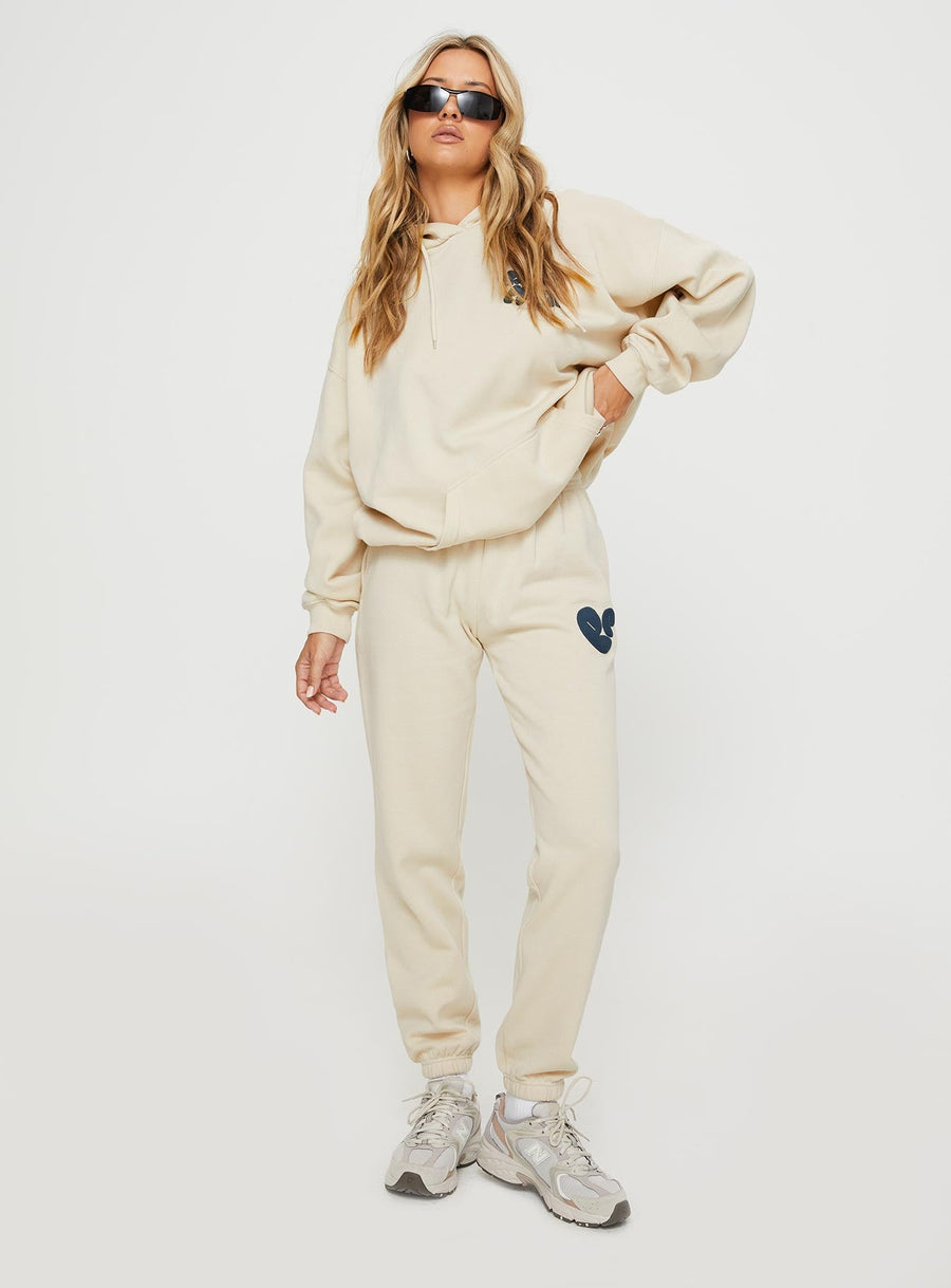 Princess Polly Track Pants Bubble Text Stone / Slate